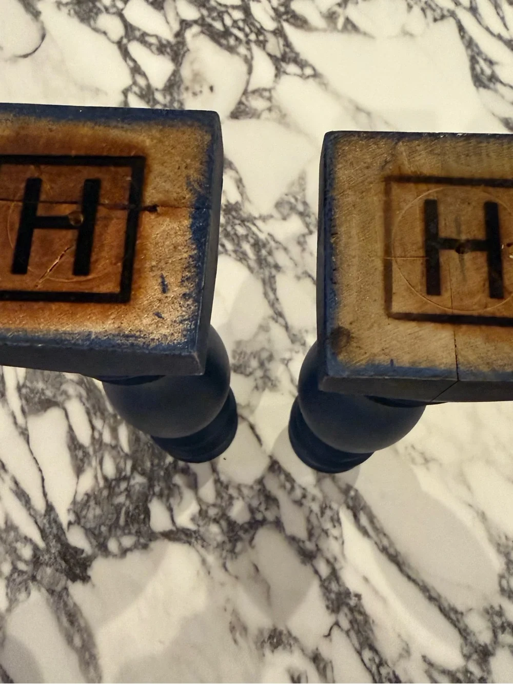 Harp Design Co. Handmade Turned Wood Candlesticks - Set of 2